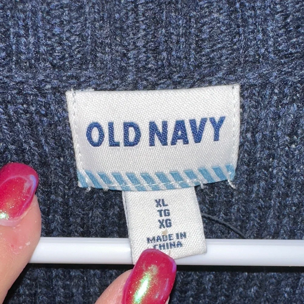Old Navy Men's Dark Navy Cable Knit Crewneck Sweater